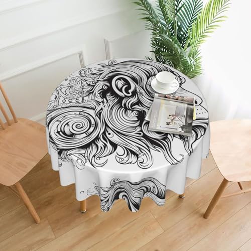 YTUOPWE Runde dekorative Tischdecke, Affenmotiv, abstraktes Figurenmuster, 152,4 cm, für Innen- und Außenbereich, Partys, Hochzeiten YTUOPWE Runde dekorative Tischdecke, Affenmotiv, abstraktes Figurenmuster, 152,4 cm, für Innen- und Außenbereich, Partys, Hochzeiten von YTUOPWE