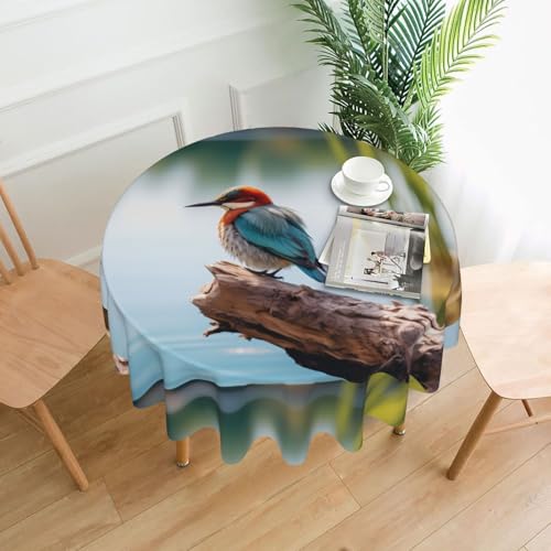YTUOPWE Runde dekorative Tischdecke, Motiv: Fette Lagune, Vogelmuster, 152,4 cm, für Innen- und Außenbereich, Partys, Hochzeiten YTUOPWE Runde dekorative Tischdecke, Motiv: Fette Lagune, Vogelmuster, 152,4 cm, für Innen- und Außenbereich, Partys, Hochzeiten von YTUOPWE