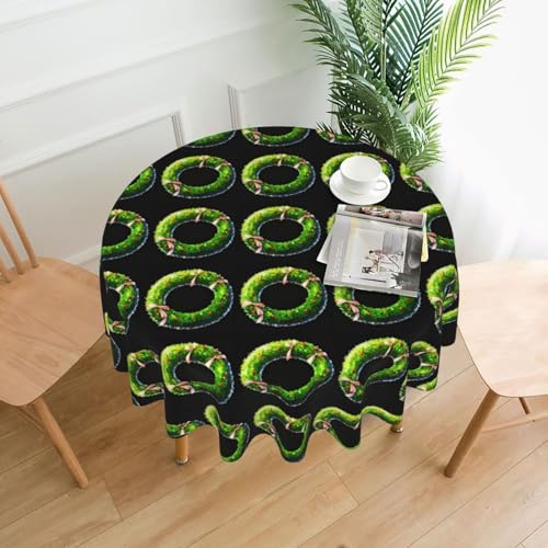 YTUOPWE Runde dekorative Tischdecke, Smaragdgrünes Kranzmuster, 152,4 cm, für Innen- und Außenbereich, Partys, Hochzeiten von YTUOPWE