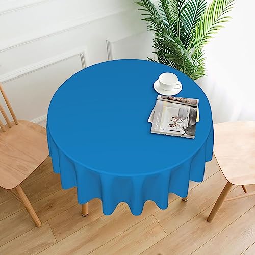 YTUOPWE Runde dekorative Tischdecke, einfarbig, blaues Muster, 152,4 cm, für Innen- und Außenbereich, Partys, Hochzeiten von YTUOPWE
