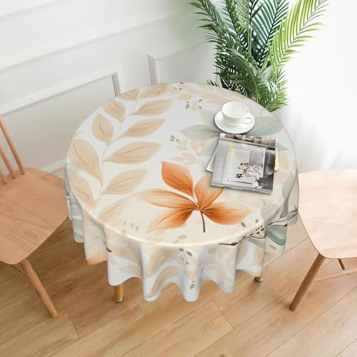 YTUOPWE Runde dekorative Tischdecke mit Ahornblattmuster, 152,4 cm, für Innen- und Außenbereich, Partys, Hochzeiten YTUOPWE Runde dekorative Tischdecke mit Ahornblattmuster, 152,4 cm, für Innen- und Außenbereich, Partys, Hochzeiten von YTUOPWE