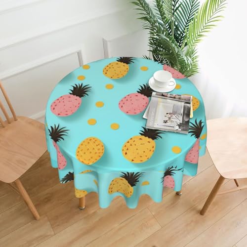 YTUOPWE Runde dekorative Tischdecke mit Ananas-Figurenmuster, 152,4 cm, für Innen- und Außenbereich, Partys, Hochzeiten YTUOPWE Runde dekorative Tischdecke mit Ananas-Figurenmuster, 152,4 cm, für Innen- und Außenbereich, Partys, Hochzeiten von YTUOPWE