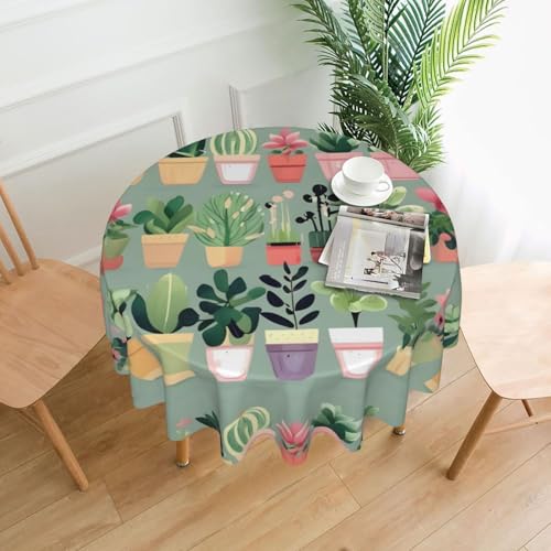 YTUOPWE Runde dekorative Tischdecke mit Bonsai-Pflanzenmuster, für Innen- und Außenbereich, Partys, Hochzeiten YTUOPWE Runde dekorative Tischdecke mit Bonsai-Pflanzenmuster, für Innen- und Außenbereich, Partys, Hochzeiten von YTUOPWE