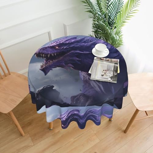YTUOPWE Runde dekorative Tischdecke mit Drachenmuster, 152,4 cm, für Innen- und Außenbereich, Partys, Hochzeiten YTUOPWE Runde dekorative Tischdecke mit Drachenmuster, 152,4 cm, für Innen- und Außenbereich, Partys, Hochzeiten von YTUOPWE