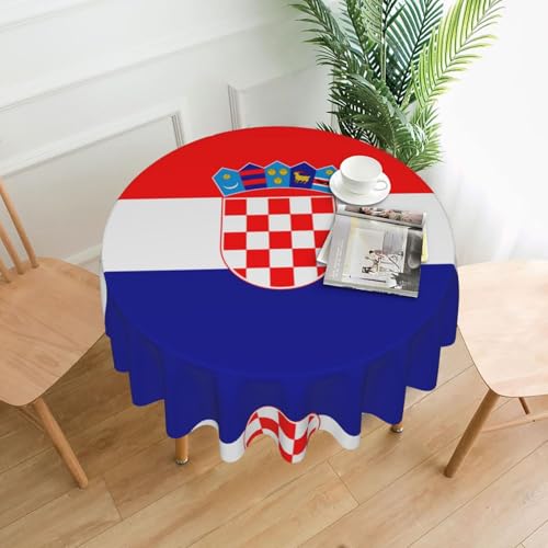 YTUOPWE Runde dekorative Tischdecke mit Flagge der Republik Kroatien, 152,4 cm, für Innen- und Außenbereich, Partys, Hochzeiten YTUOPWE Runde dekorative Tischdecke mit Flagge der Republik Kroatien, 152,4 cm, für Innen- und Außenbereich, Partys, Hochzeiten von YTUOPWE