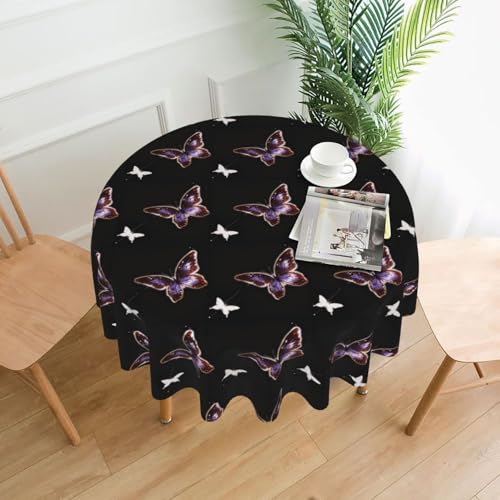 YTUOPWE Runde dekorative Tischdecke mit Glitzer-Schmetterlingsmuster, 152,4 cm, für Innen- und Außenbereich, Partys, Hochzeiten YTUOPWE Runde dekorative Tischdecke mit Glitzer-Schmetterlingsmuster, 152,4 cm, für Innen- und Außenbereich, Partys, Hochzeiten von YTUOPWE