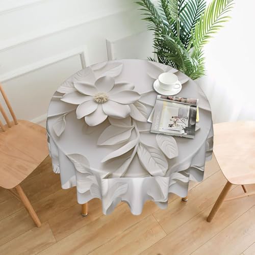 YTUOPWE Runde dekorative Tischdecke mit Gravurmuster, 152,4 cm, für Innen- und Außenbereich, Partys, Hochzeiten YTUOPWE Runde dekorative Tischdecke mit Gravurmuster, 152,4 cm, für Innen- und Außenbereich, Partys, Hochzeiten von YTUOPWE