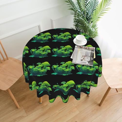 YTUOPWE Runde dekorative Tischdecke mit Holo-Algenblütenmuster, 152,4 cm, für Innen- und Außenbereich, Partys, Hochzeiten von YTUOPWE