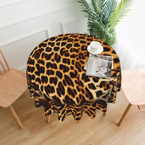 YTUOPWE Runde dekorative Tischdecke mit Leopardenmuster, 152,4 cm, für Innen- und Außenbereich, Partys, Hochzeiten von YTUOPWE