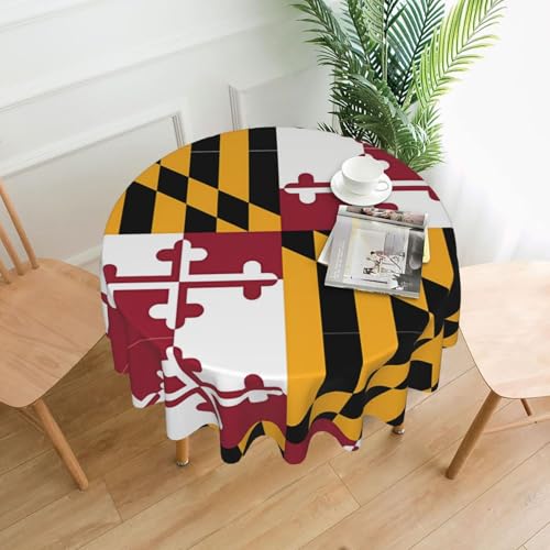 YTUOPWE Runde dekorative Tischdecke mit Maryland-Flaggenmuster, 152,4 cm, für Innen- und Außenbereich, Partys, Hochzeiten YTUOPWE Runde dekorative Tischdecke mit Maryland-Flaggenmuster, 152,4 cm, für Innen- und Außenbereich, Partys, Hochzeiten von YTUOPWE