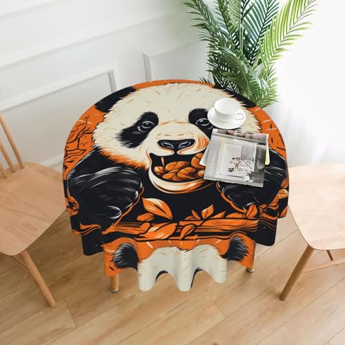 YTUOPWE Runde dekorative Tischdecke mit Panda-Motiv "Essen essen", 152,4 cm, für Innen- und Außenbereich, Partys, Hochzeiten YTUOPWE Runde dekorative Tischdecke mit Panda-Motiv "Essen essen", 152,4 cm, für Innen- und Außenbereich, Partys, Hochzeiten von YTUOPWE