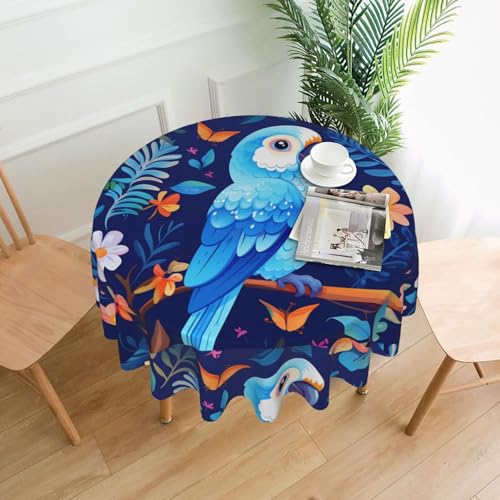 YTUOPWE Runde dekorative Tischdecke mit Papageien-Illustrationsmuster, 152,4 cm, für Innen- und Außenbereich, Partys, Hochzeiten YTUOPWE Runde dekorative Tischdecke mit Papageien-Illustrationsmuster, 152,4 cm, für Innen- und Außenbereich, Partys, Hochzeiten von YTUOPWE