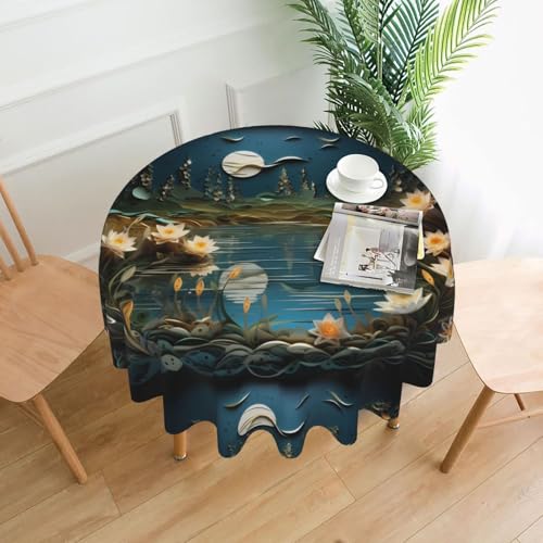 YTUOPWE Runde dekorative Tischdecke mit Pool-Muster, für Innen- und Außenbereich, Partys, Hochzeiten YTUOPWE Runde dekorative Tischdecke mit Pool-Muster, für Innen- und Außenbereich, Partys, Hochzeiten von YTUOPWE