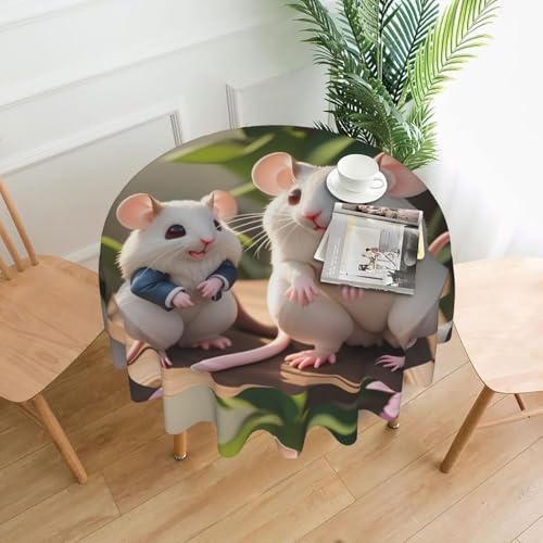 YTUOPWE Runde dekorative Tischdecke mit Rattenmuster, 152,4 cm, für Innen- und Außenbereich, Partys, Hochzeiten YTUOPWE Runde dekorative Tischdecke mit Rattenmuster, 152,4 cm, für Innen- und Außenbereich, Partys, Hochzeiten von YTUOPWE