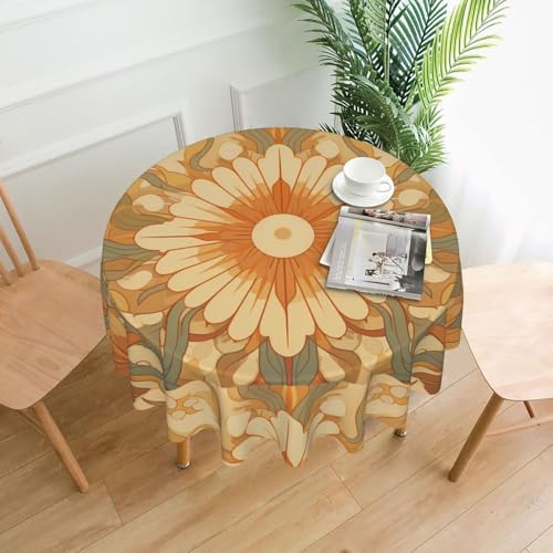 YTUOPWE Runde dekorative Tischdecke mit Sonnenblumenmuster, für Innen- und Außenbereich, Partys, Hochzeiten YTUOPWE Runde dekorative Tischdecke mit Sonnenblumenmuster, für Innen- und Außenbereich, Partys, Hochzeiten von YTUOPWE