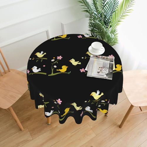YTUOPWE Runde dekorative Tischdecke mit Vogelmotiv, 152,4 cm, für Innen- und Außenbereich, Partys, Hochzeiten YTUOPWE Runde dekorative Tischdecke mit Vogelmotiv, 152,4 cm, für Innen- und Außenbereich, Partys, Hochzeiten von YTUOPWE