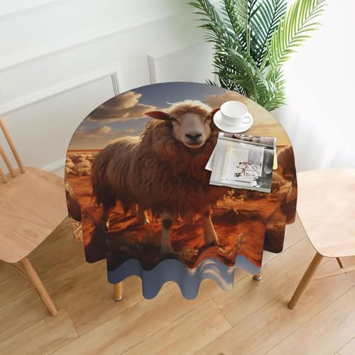YTUOPWE Runde dekorative Tischdecke mit australischem Schaf-Muster, 152,4 cm, für Innen- und Außenbereich, Partys, Hochzeiten YTUOPWE Runde dekorative Tischdecke mit australischem Schaf-Muster, 152,4 cm, für Innen- und Außenbereich, Partys, Hochzeiten von YTUOPWE