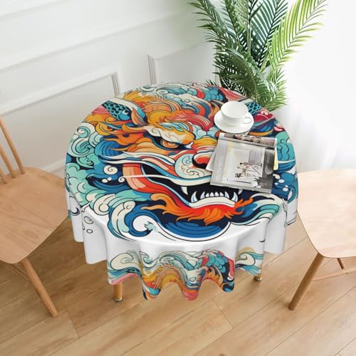YTUOPWE Runde dekorative Tischdecke mit bemaltem Tierköpfen, für Innen- und Außenbereich, Partys, Hochzeiten, 152,4 cm YTUOPWE Runde dekorative Tischdecke mit bemaltem Tierköpfen, für Innen- und Außenbereich, Partys, Hochzeiten, 152,4 cm von YTUOPWE