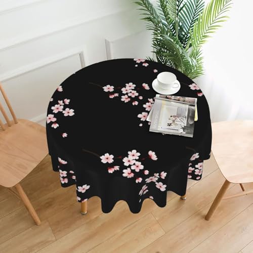 YTUOPWE Runde dekorative Tischdecke mit fallendem Kirschblütenmuster, 152,4 cm, für Innen- und Außenbereich, Partys, Hochzeiten YTUOPWE Runde dekorative Tischdecke mit fallendem Kirschblütenmuster, 152,4 cm, für Innen- und Außenbereich, Partys, Hochzeiten von YTUOPWE