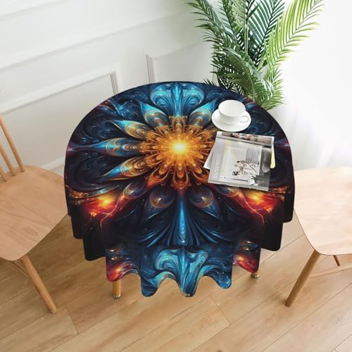 YTUOPWE Runde dekorative Tischdecke mit fantastischem Blumenmuster, 152,4 cm, für Innen- und Außenbereich, Partys, Hochzeiten YTUOPWE Runde dekorative Tischdecke mit fantastischem Blumenmuster, 152,4 cm, für Innen- und Außenbereich, Partys, Hochzeiten von YTUOPWE