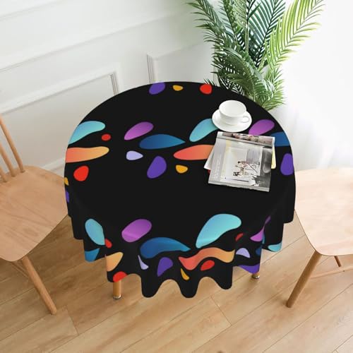 YTUOPWE Runde dekorative Tischdecke mit fantastischen Formen, 152,4 cm, für Innen- und Außenbereich, Partys, Hochzeiten YTUOPWE Runde dekorative Tischdecke mit fantastischen Formen, 152,4 cm, für Innen- und Außenbereich, Partys, Hochzeiten von YTUOPWE