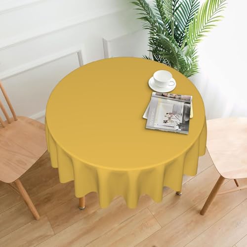 YTUOPWE Runde dekorative Tischdecke mit gelbem Muster, 152,4 cm, für Innen- und Außenbereich, Partys, Hochzeiten YTUOPWE Runde dekorative Tischdecke mit gelbem Muster, 152,4 cm, für Innen- und Außenbereich, Partys, Hochzeiten von YTUOPWE