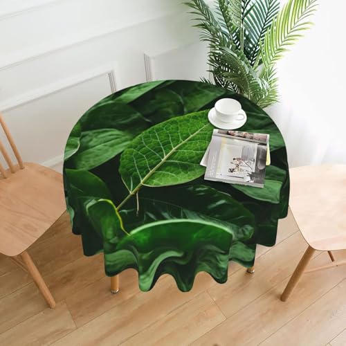 YTUOPWE Runde dekorative Tischdecke mit grünen Blättern, 152,4 cm, für Innen- und Außenbereich, Partys, Hochzeiten YTUOPWE Runde dekorative Tischdecke mit grünen Blättern, 152,4 cm, für Innen- und Außenbereich, Partys, Hochzeiten von YTUOPWE