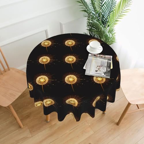 YTUOPWE Runde dekorative Tischdecke mit leuchtendem Löwenzahn-Muster, 152,4 cm, für Innen- und Außenbereich, Partys, Hochzeiten YTUOPWE Runde dekorative Tischdecke mit leuchtendem Löwenzahn-Muster, 152,4 cm, für Innen- und Außenbereich, Partys, Hochzeiten von YTUOPWE