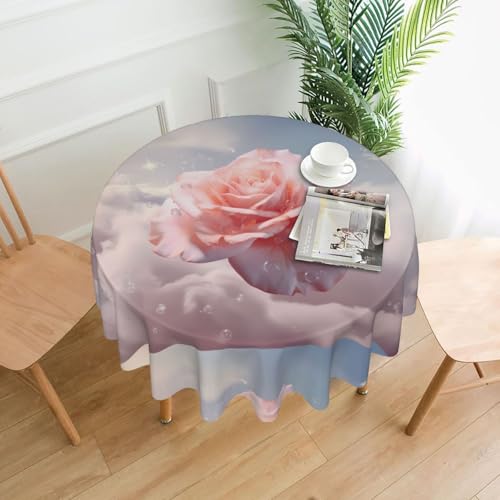 YTUOPWE Runde dekorative Tischdecke mit magischem Rosenmuster, 152,4 cm, für Innen- und Außenbereich, Partys, Hochzeiten YTUOPWE Runde dekorative Tischdecke mit magischem Rosenmuster, 152,4 cm, für Innen- und Außenbereich, Partys, Hochzeiten von YTUOPWE
