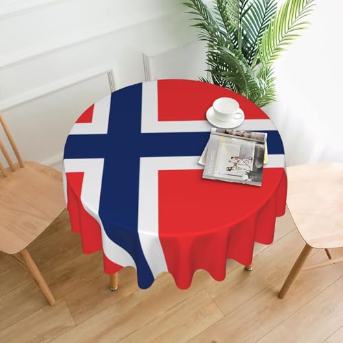 YTUOPWE Runde dekorative Tischdecke mit norwegischem Flaggenmuster, 152,4 cm, für Innen- und Außenbereich, Partys, Hochzeiten YTUOPWE Runde dekorative Tischdecke mit norwegischem Flaggenmuster, 152,4 cm, für Innen- und Außenbereich, Partys, Hochzeiten von YTUOPWE