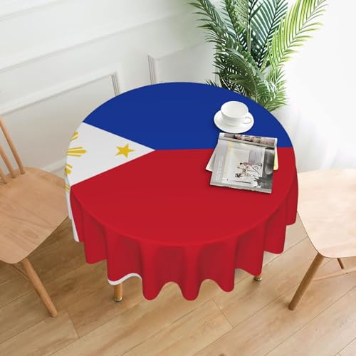 YTUOPWE Runde dekorative Tischdecke mit philippinischem Flaggenmuster, 152,4 cm, für Innen- und Außenbereich, Partys, Hochzeiten YTUOPWE Runde dekorative Tischdecke mit philippinischem Flaggenmuster, 152,4 cm, für Innen- und Außenbereich, Partys, Hochzeiten von YTUOPWE