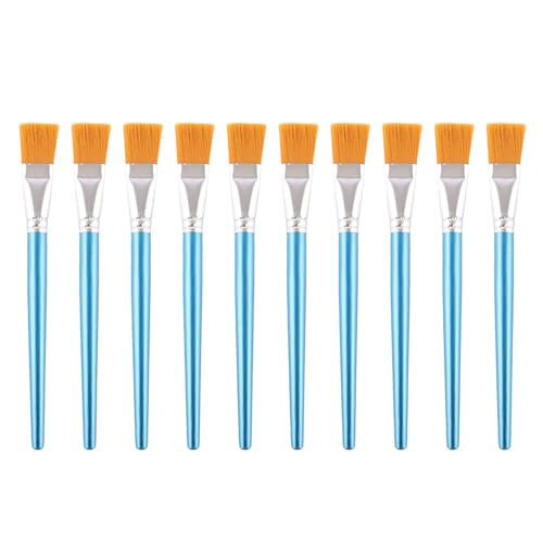YTgilo 10 x flache Acrylpinsel zum Malen, 2,5 cm, Aquarell-, Ölkunst-, Nylon-Holzstab, flacher Gouache-Pinsel für Gesichtsbemalung YTgilo 10 x flache Acrylpinsel zum Malen, 2,5 cm, Aquarell-, Ölkunst-, Nylon-Holzstab, flacher Gouache-Pinsel für Gesichtsbemalung von YTgilo