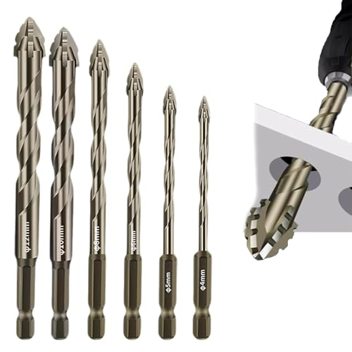 4/6pcs Neues Vier-Fluter-Sägezentrum exzentrischer Bohrer, hochfestes exzentrisches Bohrer-Bit-Kit, hexagonale Schaftbohrbits für Fliesenziegelstoff-Kunststoffholz Holz 4/6pcs Neues Vier-Fluter-Sägezentrum exzentrischer Bohrer, hochfestes exzentrisches Bohrer-Bit-Kit, hexagonale Schaftbohrbits für Fliesenziegelstoff-Kunststoffholz Holz von YUAEB biao Boutique Shop UK