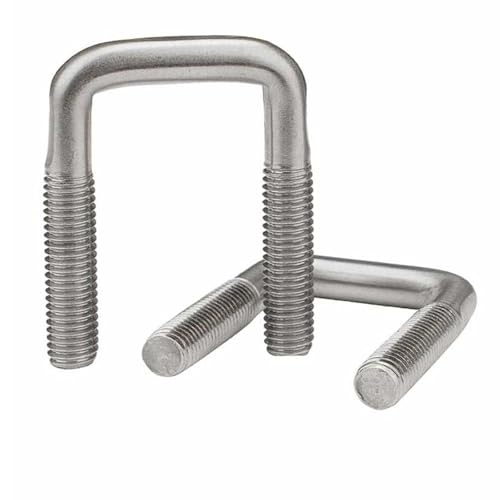 5er-Pack quadratische U-Klemmen aus Edelstahl 304, M8 rechtwinklige U-Bolzen und Rohrclips, robuste, korrosionsbeständige Rohrklemmen(M8*60 * 60) von YUAEB biao Boutique Shop UK