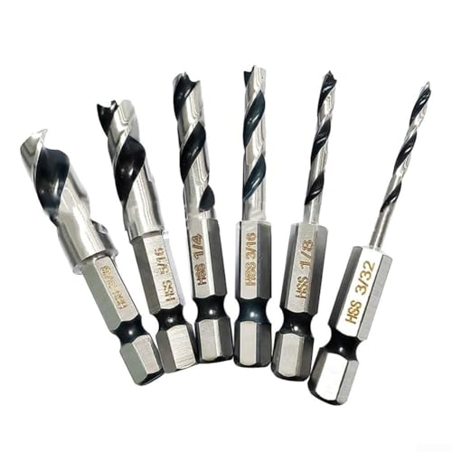 6 Stücke Holzbohrbit Set, Hochgeschwindigkeits -Stahlbohrer -Sets, Hex Shank Schnellwechsel Bohrer 3/32 1/8 3/16 1/4 5/16 3/8 Zoll Größen für harte Holzbohrungen 6 Stücke Holzbohrbit Set, Hochgeschwindigkeits -Stahlbohrer -Sets, Hex Shank Schnellwechsel Bohrer 3/32 1/8 3/16 1/4 5/16 3/8 Zoll Größen für harte Holzbohrungen von YUAEB biao Boutique Shop UK
