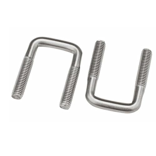 M10 Quadratische U-Klemmen 304 Edelstahl Hochleistungs-U-Bolzen und Rohrclips im rechten Winkel 2er-Pack korrosionsbeständige Rohrklemmen(M10*100 * 150) von YUAEB biao Boutique Shop UK