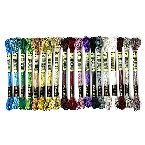 YUANDAN Metallic-Stickgarn, mehrfarbig, Stickgarn, Stickgarn, 19 Stück YUANDAN Metallic-Stickgarn, mehrfarbig, Stickgarn, Stickgarn, 19 Stück von YUANDAN