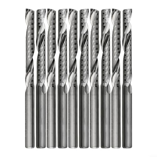 YUANGANG 10 Stück Klingen Hartmetall Spiral Schaftfräser Acryl PVC CNC Fräser 3,175 x 25 mm YUANGANG 10 Stück Klingen Hartmetall Spiral Schaftfräser Acryl PVC CNC Fräser 3,175 x 25 mm von YUANGANG