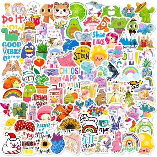 100 Stücke Sticker Mädchen Set Aesthetic Vsco Laptop Aufkleber Set Vinyl Sticker für Motorrad Laptop Koffer Skateboard Notebook Scrapbook Fahrrad Gitarre MacBook iPad (B) von YUANHEHE
