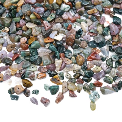 300 Stück Edelsteinperlen Mit Bohrung Edelsteine Mit Loch Unregelmäßige Edelstein Perlen Zum Auffädeln Edelsteinperlen Mit Loch Für Die Schmuckherstellung,Ohrringe,Ring,Diy-zubehör (Achat) von YUANHEHE