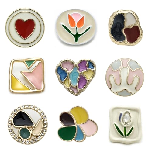 9 Stück Gold Retro Vintage Perle Knöpfe Herz KristallKnöpfe Nähen AufKnöpfe Verzierungen Runde Kunstperlen Knöpfe Faux Perle StrassKnöpfe Für Diy Crafts Schmuckherstellung Hochzeitsdekoration (4) von YUANHEHE