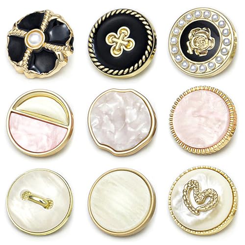 9 Stück Perlen Blume Knöpfe Kristall Strass Blume Knopf Perle Strass Knopf Dekoration Flache Rückseite Knöpfe Für Schmuckherstellung Kleidung Taschen Schuhe Hochzeitskleid Diy (4) von YUANHEHE