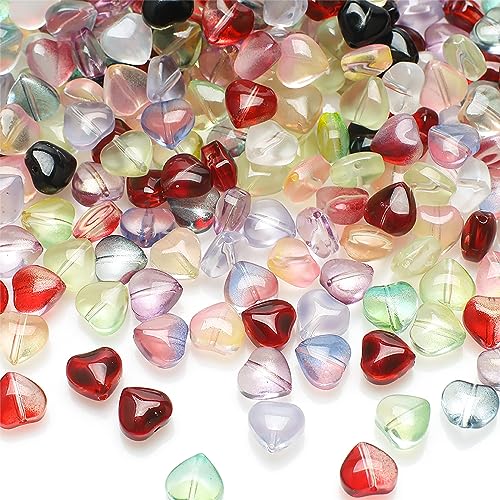 Electroplate Transparent Glass Beads 200 Stück Kristall-liebesherz-perlen Transparente Acryl-herz-abstandshalter-perlen Für Diy-schmuckherstellung, Halsketten, Armbänder, Ohrringe, Schlüsselanhänger von YUANHEHE