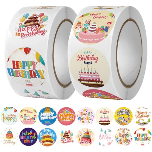 YUANHEHE Rund Selbstklebende Geburtstagsaufkleber 1000 Stück Aufkleber Happy Birthday Etiketten Happy Birthday Aufkleber 16 Designs Für Backen Geschenktüten Geburtstagskarten Geschenke Gästebuch YUANHEHE Rund Selbstklebende Geburtstagsaufkleber 1000 Stück Aufkleber Happy Birthday Etiketten Happy Birthday Aufkleber 16 Designs Für Backen Geschenktüten Geburtstagskarten Geschenke Gästebuch von YUANHEHE