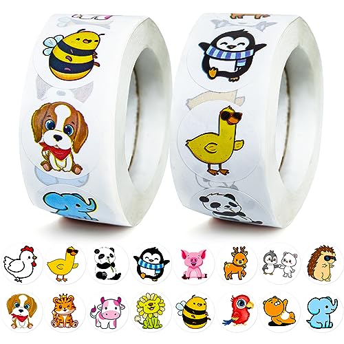 Tier Belohnungsaufkleber 1000 Stück Animal Sticker Rolle Runde Tier Aufkleber Selbstklebende Sticker Für Kinder Für Partydekoration, Geburtstagsgeschenk Dekoration Aufkleber, Siegeletiketten Tier Belohnungsaufkleber 1000 Stück Animal Sticker Rolle Runde Tier Aufkleber Selbstklebende Sticker Für Kinder Für Partydekoration, Geburtstagsgeschenk Dekoration Aufkleber, Siegeletiketten von YUANHEHE