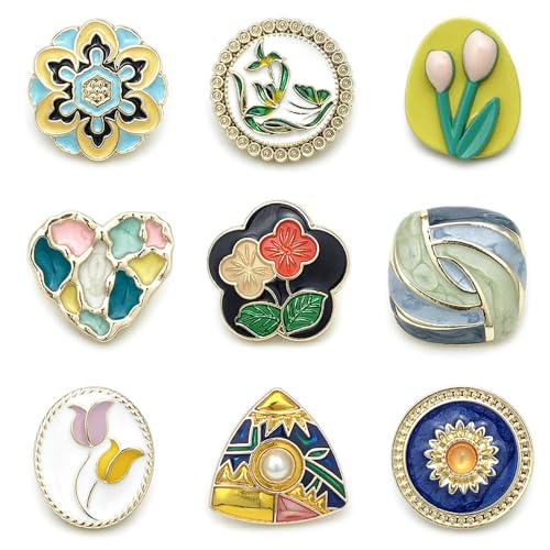 9 Stück Gold Retro Vintage Perle Knöpfe Herz KristallKnöpfe Nähen AufKnöpfe Verzierungen Runde Kunstperlen Knöpfe Faux Perle StrassKnöpfe Für Diy Crafts Schmuckherstellung Hochzeitsdekoration (1) von YUANHEHE