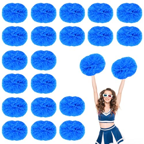 20 Stück Cheerleader-Pompons, 13,8 Zoll, Sporttanz für Teamgeist im Sport, Anfeuern mit Griff (Blau) von YUANHUYUOU