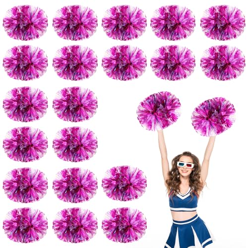 20 Stück Cheerleader-Pompons, 13,8 Zoll, Sporttanz für Teamgeist im Sport, Anfeuern mit Griff (Schau + Pulver) von YUANHUYUOU