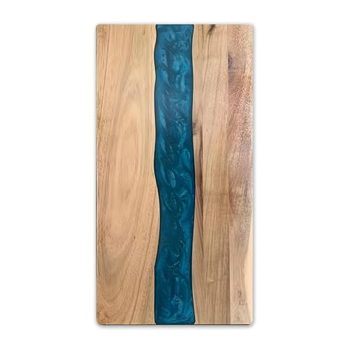 Akazienholz-Harz-Charcuterie-Brett, 46 cm x 23 cm x 1,5 cm, Epoxidharz, Ozeanblau, Wellenmuster, Schneidebrett für Küche und Minibar, Wendebrett für Fleisch, Käse, Brot, Gemüse, Obst Akazienholz-Harz-Charcuterie-Brett, 46 cm x 23 cm x 1,5 cm, Epoxidharz, Ozeanblau, Wellenmuster, Schneidebrett für Küche und Minibar, Wendebrett für Fleisch, Käse, Brot, Gemüse, Obst von YUANQIAN