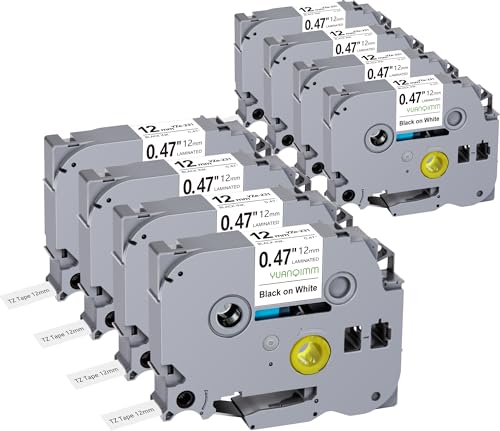 8x Yuanqimm TZe-231 Kompatible für Brother P-touch Schriftband 12mm Schwarz auf Weiß TZe231 TZ Tape 12mm 0,47'' Bänder für P-touch H107b H105 H100r H100lb H100c E100 D400 D210 1280 1250 1010 1000 8x Yuanqimm TZe-231 Kompatible für Brother P-touch Schriftband 12mm Schwarz auf Weiß TZe231 TZ Tape 12mm 0,47'' Bänder für P-touch H107b H105 H100r H100lb H100c E100 D400 D210 1280 1250 1010 1000 von YUANQIMM